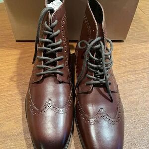 ASOS Men’s Brown Leather Brogue Boots Size 11 Made in India w/ Box Dress Casual